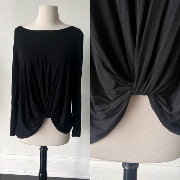 Socialite Long Sleeve Black Blouse - Picture 1 of 8